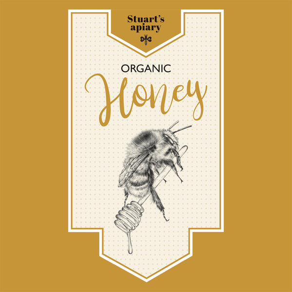 Honey jar label design by Aga Grandowicz