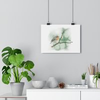 Robin on a branch – Giclée Art Print